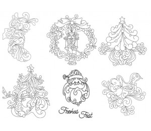 Stickserie ITH - Bestecktaschen Einsteckhüllen White Christmas mit Serviettenring